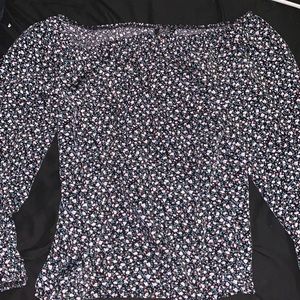 SHEIN Floral Off The Shoulder Long Sleeve